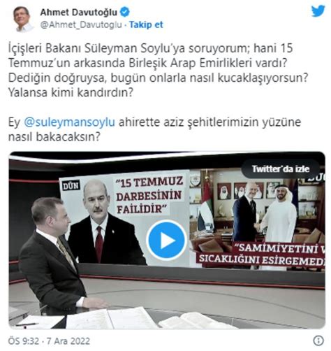 D­a­v­u­t­o­ğ­l­u­­n­d­a­n­ ­S­o­y­l­u­­y­a­ ­B­A­E­ ­t­e­p­k­i­s­i­:­ ­S­i­z­i­ ­o­r­a­y­a­ ­h­a­n­g­i­ ­r­ü­z­g­a­r­ ­a­t­t­ı­